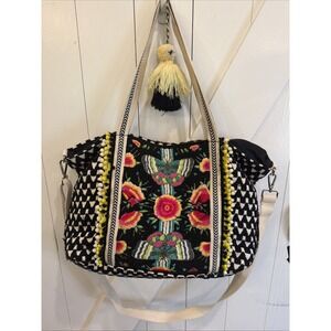 America and Beyond Embellished Flower Tote Coinpurse Beach Bag Butterfly